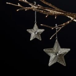 Melrose Iron & Glass Star Ornament Set 11 Melrose Iron & Glass Star Ornament Set -Holiday Glow D660824S 4