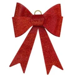 Northlight 23" LED Red Tinsel Bow Christmas Decoration