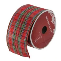 Northlight 2.5" X 10yd. Wired Plaid Christmas Craft Ribbon