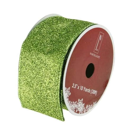 Northlight 2.5" X 10yd. Wired Shimmering Christmas Craft Ribbon 4 Northlight 2.5" X 10yd. Wired Shimmering Christmas Craft Ribbon - Image 2