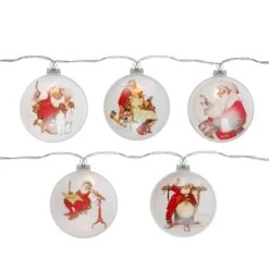 Northlight Glass Norman Rockwell Christmas Disc Lights Set, 5ct. 7 Northlight Glass Norman Rockwell Christmas Disc Lights Set, 5ct. -Holiday Glow D676182S 1 1