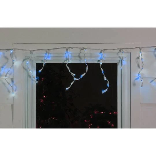 Northlight 100ct. LED Wide Angle Icicle Christmas Lights With White Wire Blue 11 Northlight 100ct. LED Wide Angle Icicle Christmas Lights With White Wire Blue - Image 9