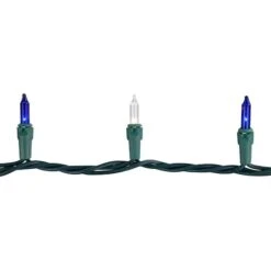 Northlight 100ct. Mini Christmas String Lights With Green Wire Blue/Clear -Holiday Glow D676192S 16