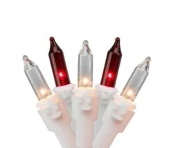 Northlight 100ct. Mini Icicle Christmas Light Set With White Wire Red And White 12 Northlight 100ct. Mini Icicle Christmas Light Set With White Wire Red And White -Holiday Glow D676194S 1