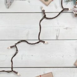 Northlight 100ct. Clear Mini Christmas Light Set With Brown Wire 8 Northlight 100ct. Clear Mini Christmas Light Set With Brown Wire -Holiday Glow D676196S 2