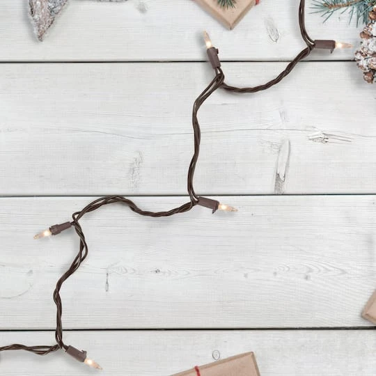 Northlight 100ct. Clear Mini Christmas Light Set With Brown Wire 5 Northlight 100ct. Clear Mini Christmas Light Set With Brown Wire - Image 3