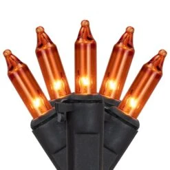 Northlight 50ct. Mini Christmas String Lights With Black Wire Orange 15 Northlight 50ct. Mini Christmas String Lights With Black Wire Orange -Holiday Glow D676204S 11