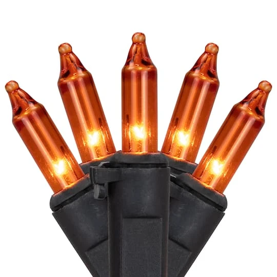 Northlight 50ct. Mini Christmas String Lights With Black Wire Orange 7 Northlight 50ct. Mini Christmas String Lights With Black Wire Orange - Image 5