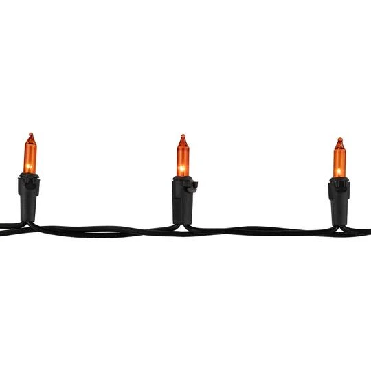 Northlight 50ct. Mini Christmas String Lights With Black Wire Orange 11 Northlight 50ct. Mini Christmas String Lights With Black Wire Orange - Image 9