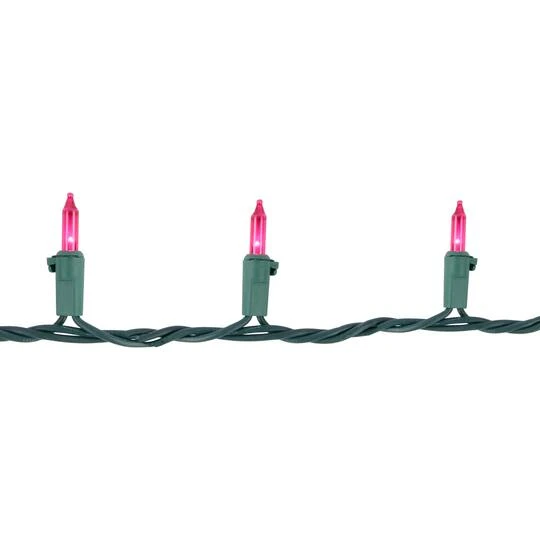 Northlight 100ct. Mini Christmas String Lights With Green Wire Pink 14 Northlight 100ct. Mini Christmas String Lights With Green Wire Pink - Image 12