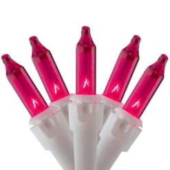 Northlight 50ct. Mini Christmas String Lights With White Wire Pink 12 Northlight 50ct. Mini Christmas String Lights With White Wire Pink -Holiday Glow D676206S 1 1