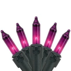 Northlight 50ct. Mini Christmas String Lights With Black Wire Purple -Holiday Glow D676208S 1 1