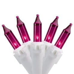 Northlight 50ct. Mini Christmas String Lights With White Wire Purple -Holiday Glow D676209S 1 1