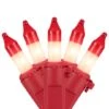 Northlight 50ct. Peppermint Mini Christmas Light Set With Red Wire -Holiday Glow D676211S 1