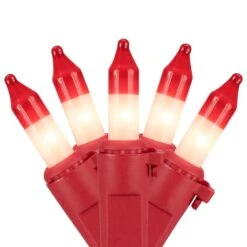 Northlight 50ct. Peppermint Mini Christmas Light Set With Red Wire