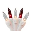 Northlight 100ct. Mini Christmas String Lights With White Wire Red/Clear -Holiday Glow D676212S 1