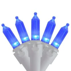 Northlight 100ct. LED Mini Christmas Lights With White Wire Blue