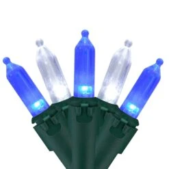 Holiday Glow 34 Northlight 100ct. LED Mini Christmas Lights With Green Wire Blue/Pure White