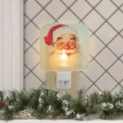 Northlight 6" Norman Rockwell 'Santa Claus' Glass Christmas Night Light -Holiday Glow D676230S 2