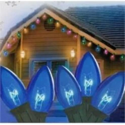Northlight 25ct. C7 Christmas String Lights With Green Wire Blue -Holiday Glow D676249S 2