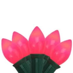 Northlight 25ct. Opaque C9 Christmas String Lights Pink -Holiday Glow D676255S 3