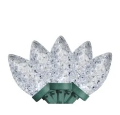 Northlight 100ct. Faceted LED C9 Christmas String Lights Pure White -Holiday Glow D676257S 1 1