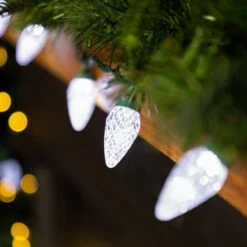 Northlight 100ct. Faceted LED C9 Christmas String Lights Pure White -Holiday Glow D676257S 12