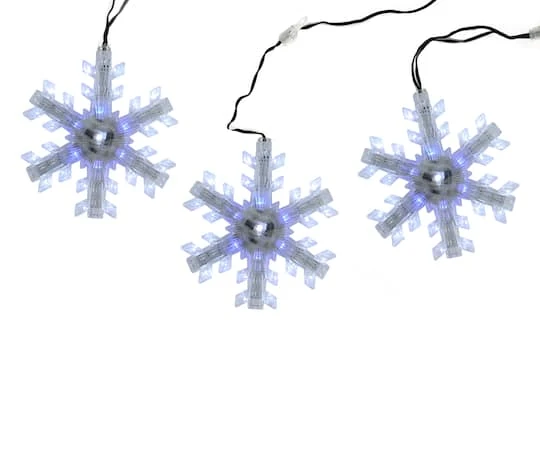 Northlight 3ct. Cascading White And Blue LED Snowfall Snowflake Christmas Light Set 4 Northlight 3ct. Cascading White And Blue LED Snowfall Snowflake Christmas Light Set - Image 2
