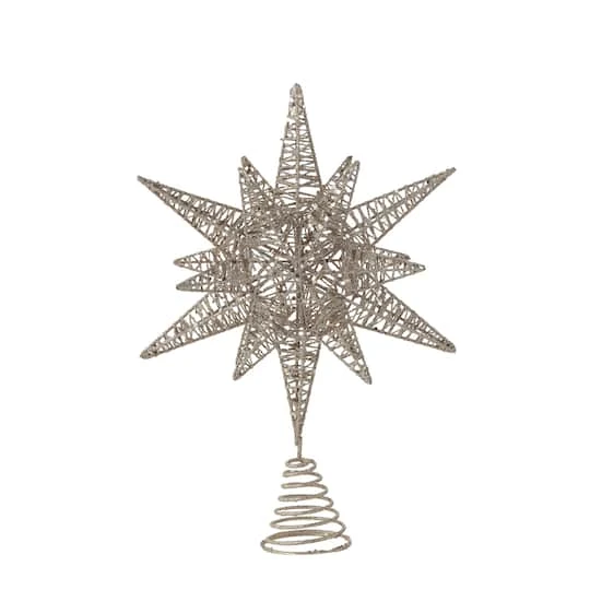 Hello Honey® 15.5" Multidimensional Metal Star Tree Topper With Gold Glitter 4 Hello Honey® 15.5" Multidimensional Metal Star Tree Topper With Gold Glitter - Image 2