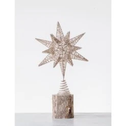 Hello Honey® 15.5" Multidimensional Metal Star Tree Topper With Gold Glitter 7 Hello Honey® 15.5" Multidimensional Metal Star Tree Topper With Gold Glitter -Holiday Glow D758737S 2
