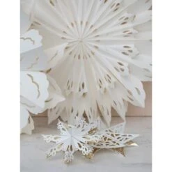 Hello Honey® 12" White Paper Snowflake Ornament -Holiday Glow D758783S 2