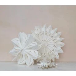 Hello Honey® 12" White Paper Snowflake Ornament -Holiday Glow D758783S 3