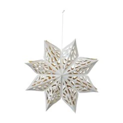 Hello Honey® 12" White Paper Snowflake Ornament