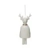 Hello Honey® 6" White Stoneware Reindeer Bell With Gold Electroplating 1 Hello Honey® 6" White Stoneware Reindeer Bell With Gold Electroplating -Holiday Glow D758790S 1