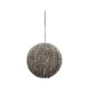 Hello Honey® 6" Snow Finish Brown Textured Plastic Ball Ornament 2 Hello Honey® 6" Snow Finish Brown Textured Plastic Ball Ornament -Holiday Glow D758799S 1