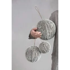 Hello Honey® 6" Snow Finish Brown Textured Plastic Ball Ornament 7 Hello Honey® 6" Snow Finish Brown Textured Plastic Ball Ornament -Holiday Glow D758799S 3