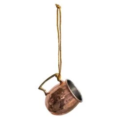 Hello Honey® 2.5" Copper Finish Hammered Stainless Steel Mule Mug Ornament