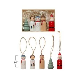 Hello Honey® Hand-Painted Pine Wood Christmas Ornaments Set -Holiday Glow D758834S 3