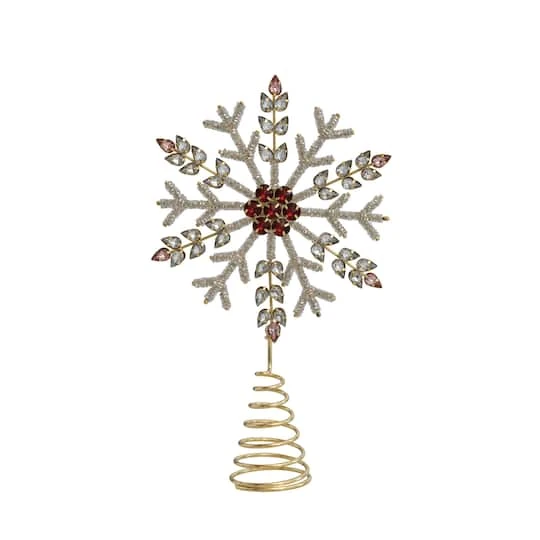 Hello Honey® 11" Metal, Glass & Acrylic Snowflake Tree Topper With Jewels 3 Hello Honey® 11" Metal, Glass & Acrylic Snowflake Tree Topper With Jewels - Image 2