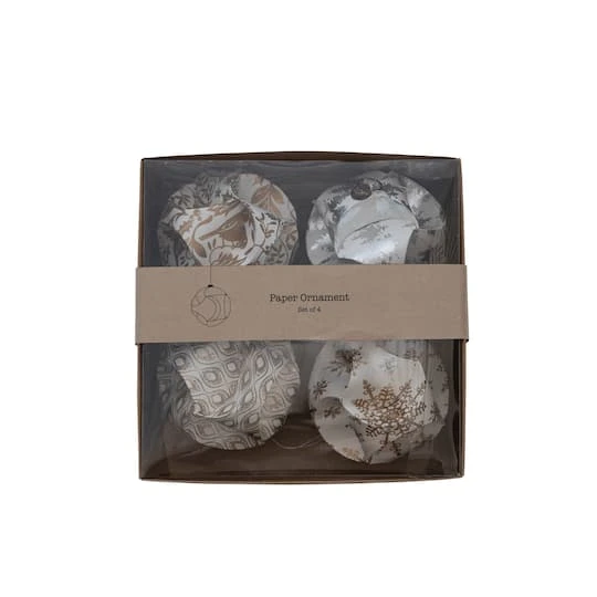 Hello Honey® Handmade Recycled Paper Glitter Ornaments Set 6 Hello Honey® Handmade Recycled Paper Glitter Ornaments Set - Image 4