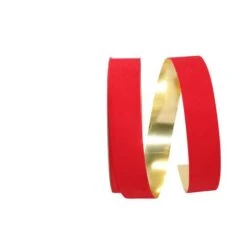 The Ribbon Roll 1.5" Glitter Veltex Gold-Backed Ribbon Medium Red -Holiday Glow M20010669 1