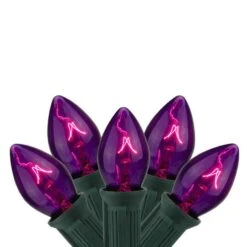 Northlight 25ct. C7 Christmas String Lights With Green Wire Purple -Holiday Glow M20033852 1 2